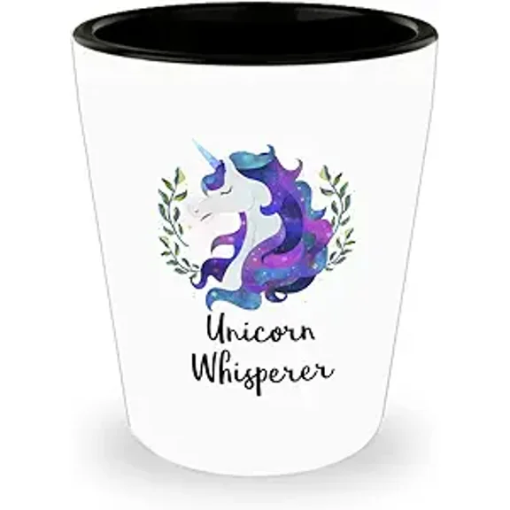 Unicorn Whisperer Shot Glass - Unicorn Whisperer Gifts - Funny Ceramic Shot Glass