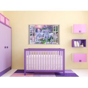 Unicorn Window View Wall Art, Unframed Paper Poster 8x10in