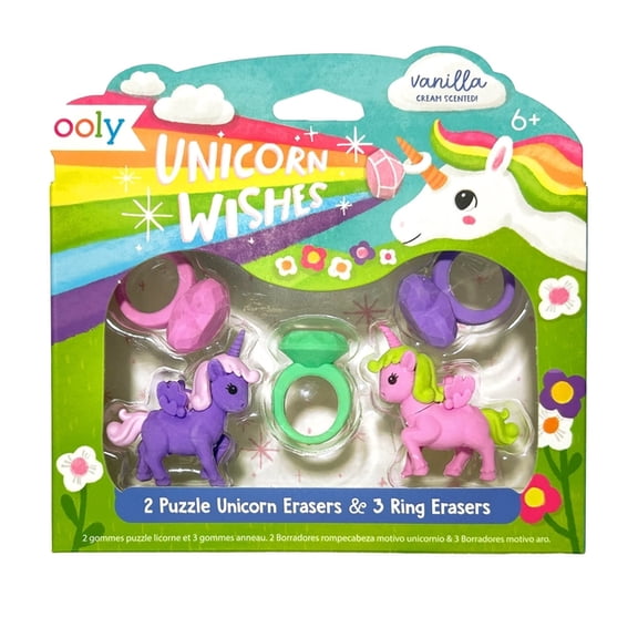 Unicorn Wishes Puzzle Erasers, (Hardcover)