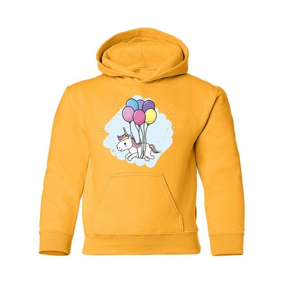 Unicorn With Balloons Hoodie Juniors -Image by Shutterstock,  Medium