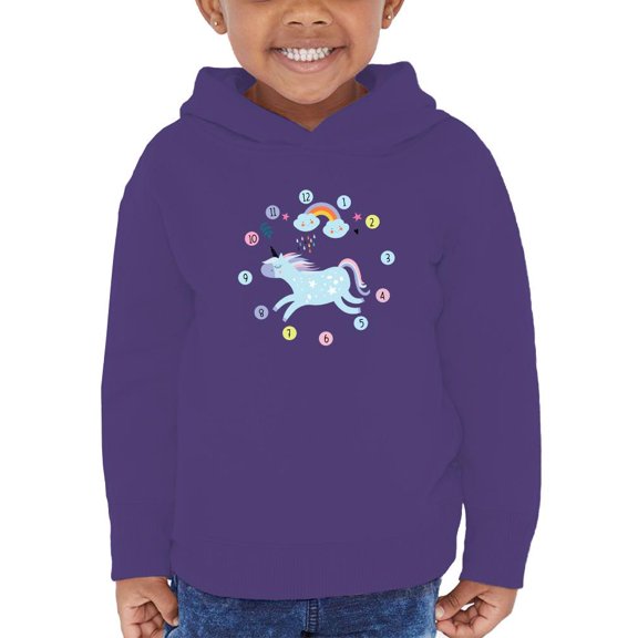 Unicorn With Clock Hours Hoodie Toddler -Image by Shutterstock,  5 Toddler