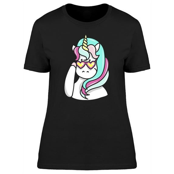 Unicorn With Cool Glasses T-Shirt Women -Image by Shutterstock, Female Small