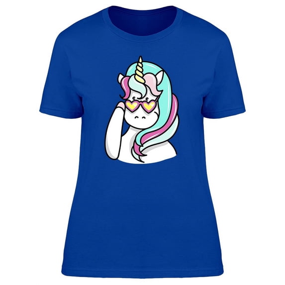 Unicorn With Cool Glasses T-Shirt Women -Image by Shutterstock, Female XX-Large