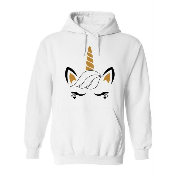 Unicorn With Eyes Closed Hoodie Women -SPIdeals Designs, Female Small