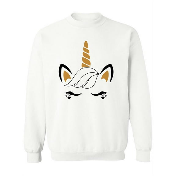 Unicorn With Eyes Closed Sweatshirt Women -SPIdeals Designs, Female x-Large