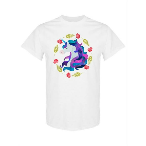 Unicorn With Flower Circle T-Shirt Women -SPIdeals Designs, Female 5X-Large