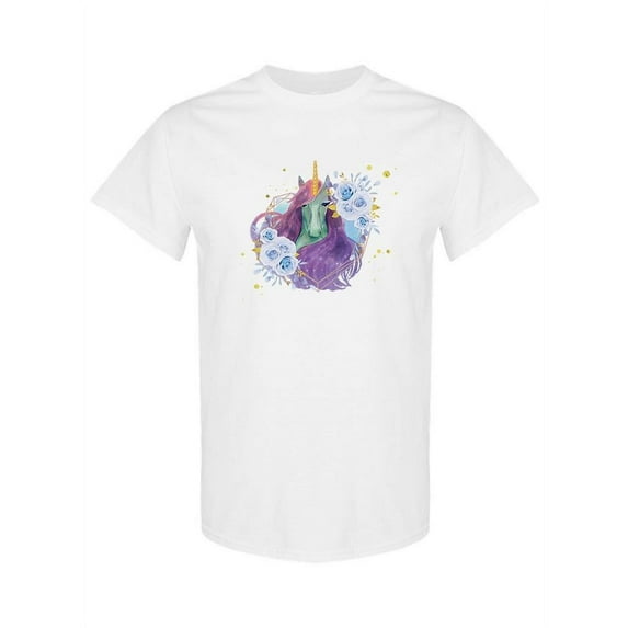 Unicorn With Flowers T-Shirt Women -SPIdeals Designs, Female Small