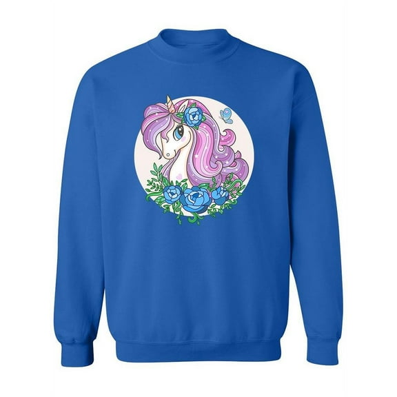 Unicorn With Long Beautiful Mane Sweatshirt Women -Image by Shutterstock, Female Large