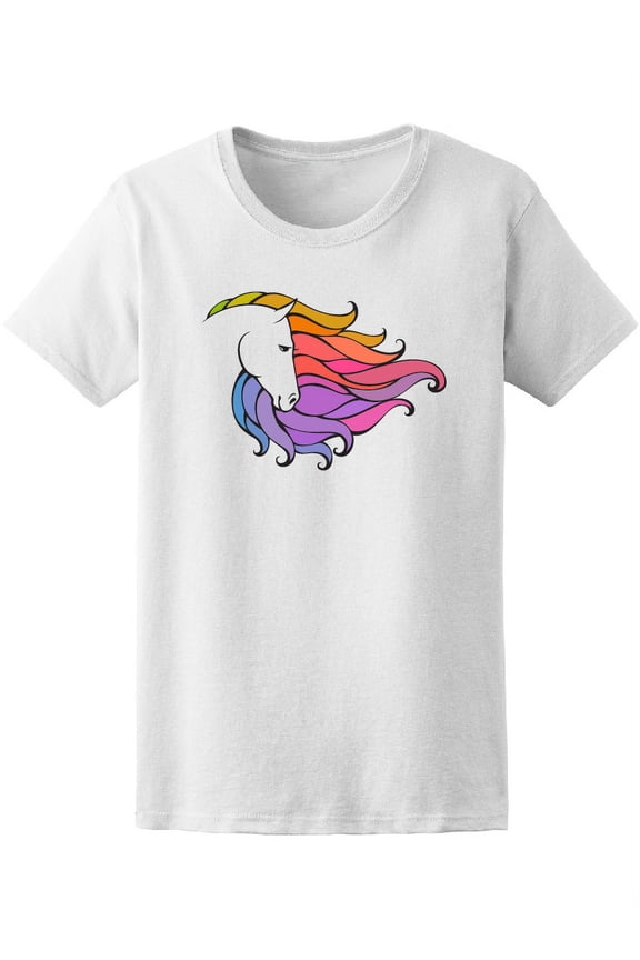 Unicorn With Multicolored Mane Tee Women's -Image by Shutterstock