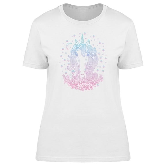 Unicorn With Pink Gradient T-Shirt Women -Image by Shutterstock, Female Large