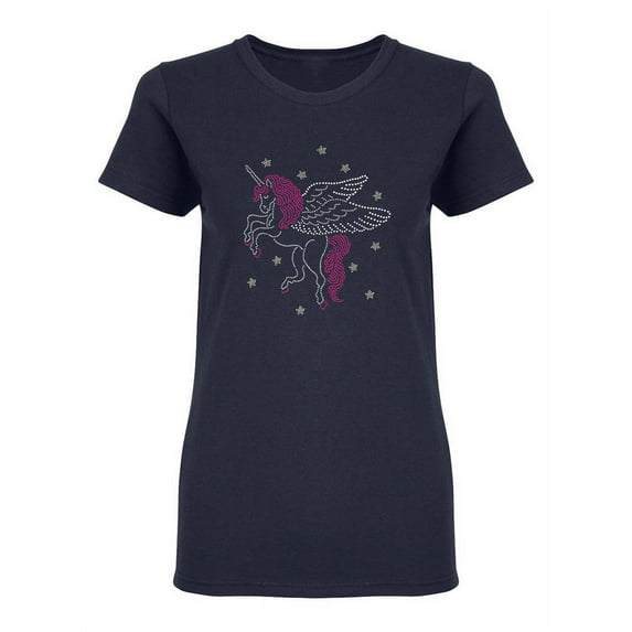 Unicorn With Wings Shaped T-Shirt Women -Image by Shutterstock, Female Small