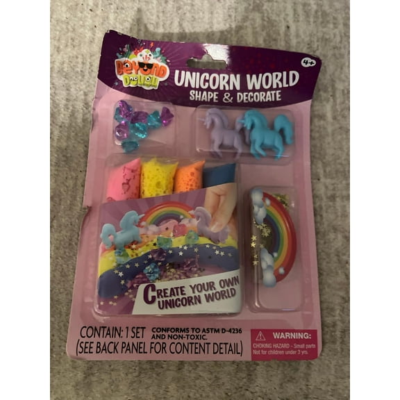 Unicorn World Shape Decorate Play Set New (BONUS 1 FUN CHOPS)