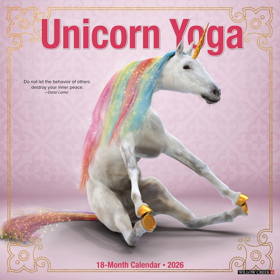Unicorn Yoga 2026 Wall Calendar, (Paperback)
