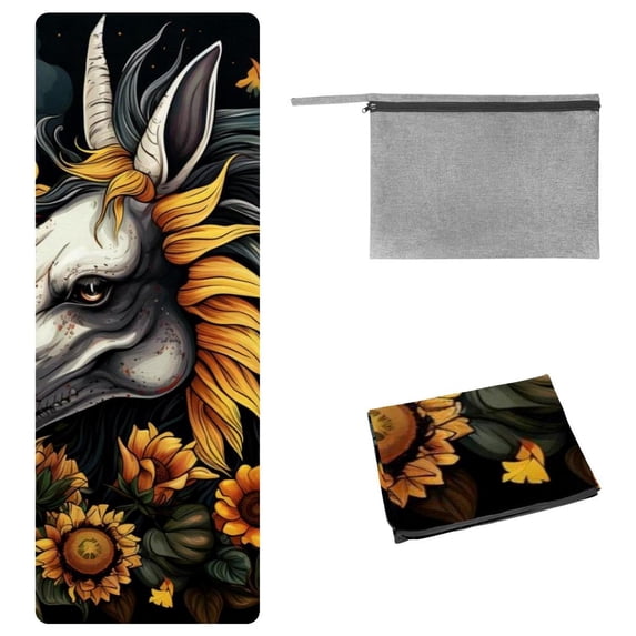 Unicorn Yoga Towel with Storage Bag - 72.8"x26.8" for Yoga, Pilates, Fitness - Yoga Blanket, Yoga Towels, Gym Towel Included