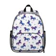 thumbnail image 1 of Unicorn and Bubble White Pattern Backpack for School, Cute School Bag with Adjustable Shoulder Straps and Padded Back, 13.8"x11.4"x6", 1 of 5