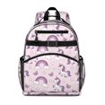 thumbnail image 1 of Unicorn and Butterfly Pink Pattern Cute School Backpack Bag for School with Padded Back and Adjustable Shoulder Straps 15.25"x11.5"x5.25", 1 of 5