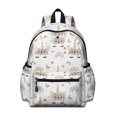 thumbnail image 1 of Unicorn and Butterfly White Pattern Backpack for School, Cute School Bag with Adjustable Shoulder Straps and Padded Back, 13.4"x11"x4.7", 1 of 4