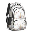 thumbnail image 1 of Unicorn and Butterfly White Pattern Backpack for School, Cute School Bag with Adjustable Shoulder Straps and Padded Back, 16.9"x12.6"x5.9", 1 of 5