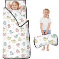 thumbnail image 1 of Unicorn and Cat White Pattern Teens Toddler Nap Mat with Pillow, Sleeping Mat Bag for Preschool Daycare 59"x22", 1 of 6