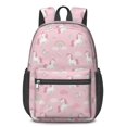 thumbnail image 1 of Unicorn and Cloud Pink Pattern 17" Waterproof Oxford School Backpacks for Teens, S-Shape Padded Straps, for School, Travel, Hiking, Camping, 1 of 5