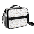 thumbnail image 1 of Unicorn and Cloud White Pattern Insulated Lunch Bag with Shoulder Strap and Bottle Holder,Bento School Lunch Bag Box,11x9.5x3.5 Inches, 1 of 5
