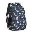 thumbnail image 1 of Unicorn and Donut Blue Pattern Backpack for School, Cute School Bag with Adjustable Shoulder Straps and Padded Back, 16.9"x12.6"x5.9", 1 of 5