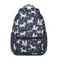 thumbnail image 1 of Unicorn and Fairy Blue Pattern Backpack for School, Cute School Bag with Adjustable Shoulder Straps and Padded Back, 15.3"x11"x6.7", 1 of 5