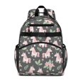 thumbnail image 1 of Unicorn and Flower Grey Pattern Backpack for School, Cute School Bag with Adjustable Shoulder Straps and Padded Back, 15.25"x11.5"x5.25", 1 of 5