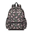 thumbnail image 1 of Unicorn and Flower Grey Pattern Cute School Backpack with Padded Back and Adjustable Shoulder Straps 13.4"x11"x4.7", 1 of 5