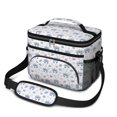 thumbnail image 1 of Unicorn and Flower White Pattern Insulated Lunch Box for Women Men, Medium Leakproof Cooler Bag with Adjustable Strap, 10"x6.7"x8", 1 of 6