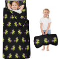 thumbnail image 1 of Unicorn and Green Black Pattern Teens Toddler Nap Mat with Pillow, Sleeping Mat Bag for Preschool Daycare 59"x22", 1 of 6