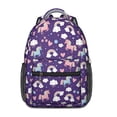 thumbnail image 1 of Unicorn and Heart Purple Pattern Backpack for School, Cute School Bag with Adjustable Shoulder Straps and Padded Back, 15.3"x11"x6.7", 1 of 5