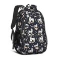 thumbnail image 1 of Unicorn and Horse Black Pattern Backpack for School, Cute School Bag with Adjustable Shoulder Straps and Padded Back, 16.9"x12.6"x5.9", 1 of 4