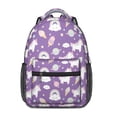 thumbnail image 1 of Unicorn and Ice Cream Purple Pattern Backpack for School, Cute School Bag with Adjustable Shoulder Straps and Padded Back, 15.3"x11"x6.7", 1 of 5