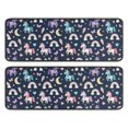 thumbnail image 1 of Unicorn and Moon Blue Pattern Anti Fatigue Kitchen Rugs Set Of 2, Non Slip Washable Decorative Floor Mats for Sink Laundry and Home Use, 17"x47", 1 of 5