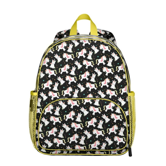 Unicorn and Moon Student Backpack – Dreamy Galaxy Theme with Cute Baby Unicorn Pattern, Rainbow and Cloud Print