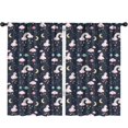 thumbnail image 1 of Unicorn and Planet Blue Pattern Insulated Teens Curtains Set Of 2, Bedroom Essentials, Toddler Room Decor 52"x84", 1 of 5