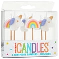 thumbnail image 1 of Unicorn and Rainbow Birthday Party Pick Candles, 6 Ct., 1 of 2