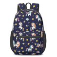 thumbnail image 1 of Unicorn and Star Blue Pattern 17" School Backpacks for Teens,Waterproof Oxford Fabric,S-Shape Padded Straps for School,Travel,Hiking,Camping, 1 of 6