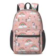thumbnail image 1 of Unicorn and Star Pink Pattern 17" School Backpacks for Teens,Waterproof Oxford Fabric,S-Shape Padded Straps for School,Travel,Hiking,Camping, 1 of 6