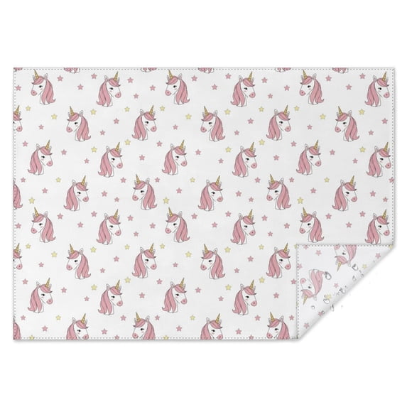 Unicorn and Star White Pattern Waterproof Tablecloth, Rectangular ...