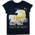 thumbnail image 1 of Unicorn "don't be basic" Big Girl's T-Shirt - Medium (7-8), 1 of 4