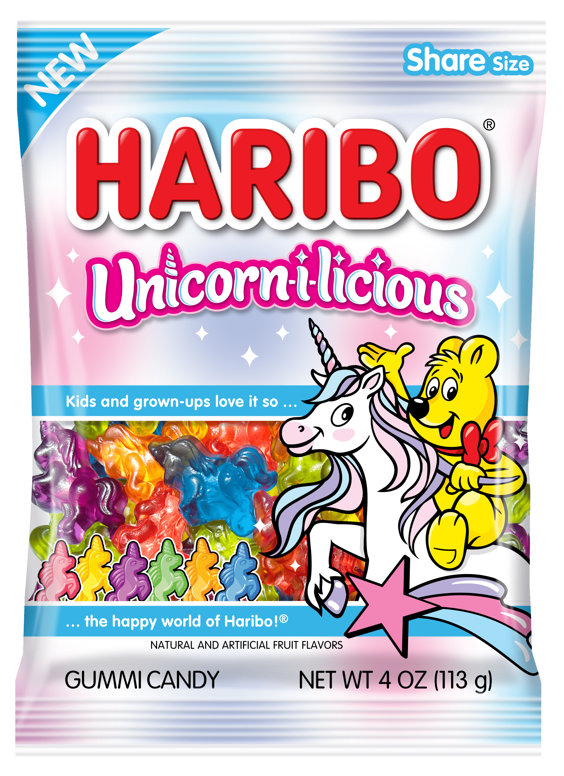 Haribo Unicorn-i-licious Gummy Candy, Thin, 4 oz