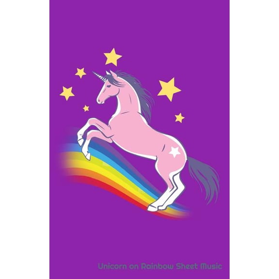 Unicorn on Rainbow Sheet Music, (Paperback)