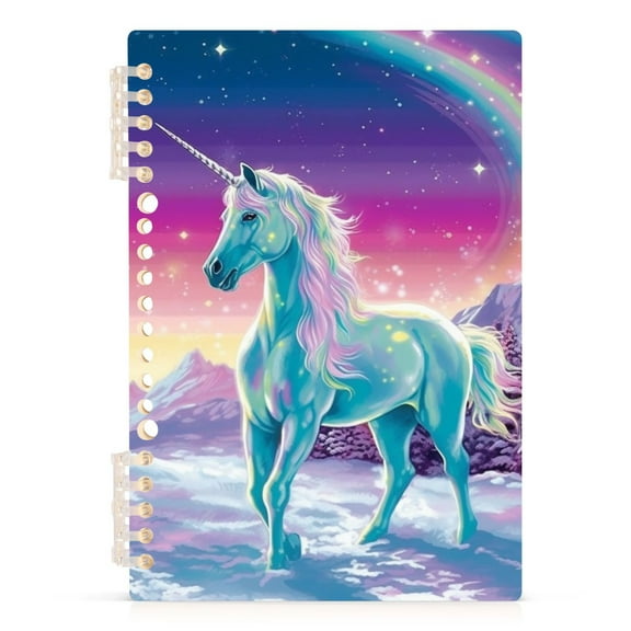 Unicorn on Snow Spiral Notebooks 60 Sheets 120 Pages A5 Journal Notepad 8.3x5.7 Inch Thick Adjustable College Ruled Paper
