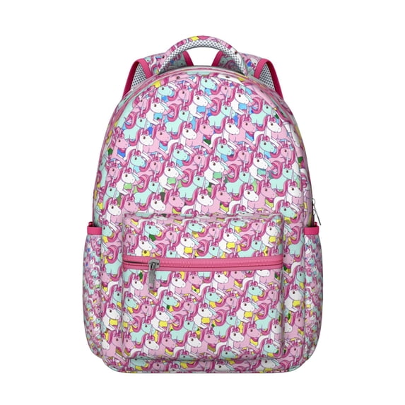 Unicorn rainbow school backpack for Student with magical cartoon design, sparkly galaxy and clouds, cute animal print, large capacity, waterproof and breathable comfort