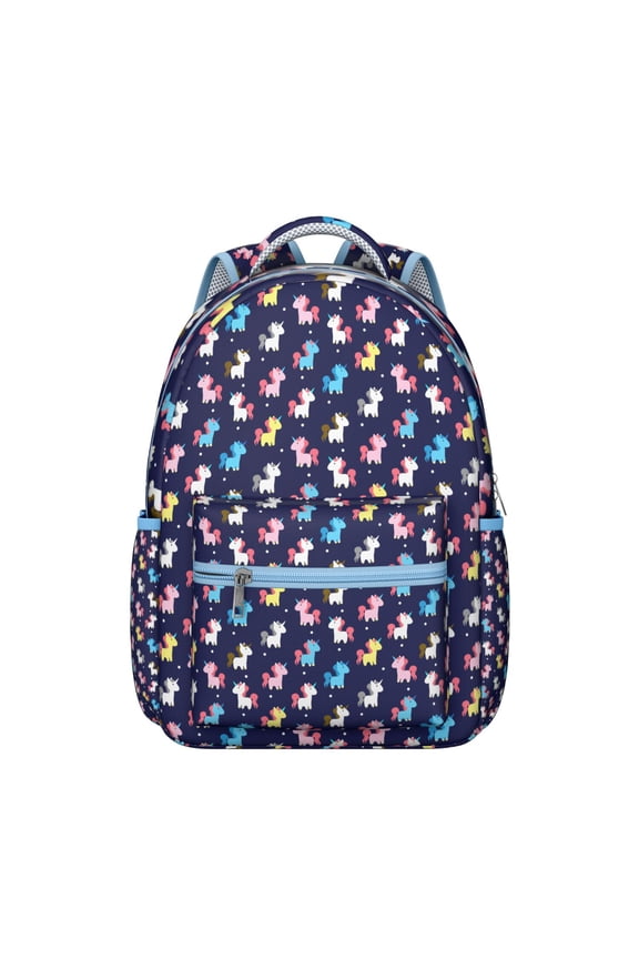 Unicorn rainbow school backpack for Student with magical cartoon design, sparkly galaxy and clouds, cute animal print, large capacity, waterproof and breathable comfort