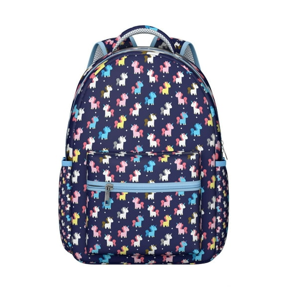Unicorn rainbow school backpack for Student with magical cartoon design, sparkly galaxy and clouds, cute animal print, large capacity, waterproof and breathable comfort