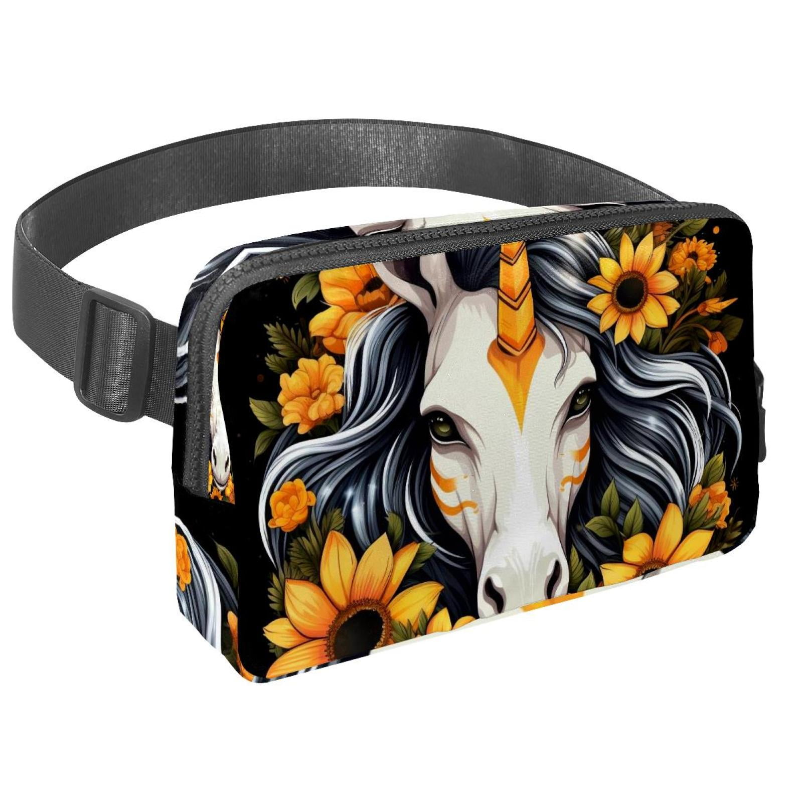 Unicorn skeleton Lightweight Adjustable Fanny Bag Running Belt Waist Pack with Extension Strap Unisex