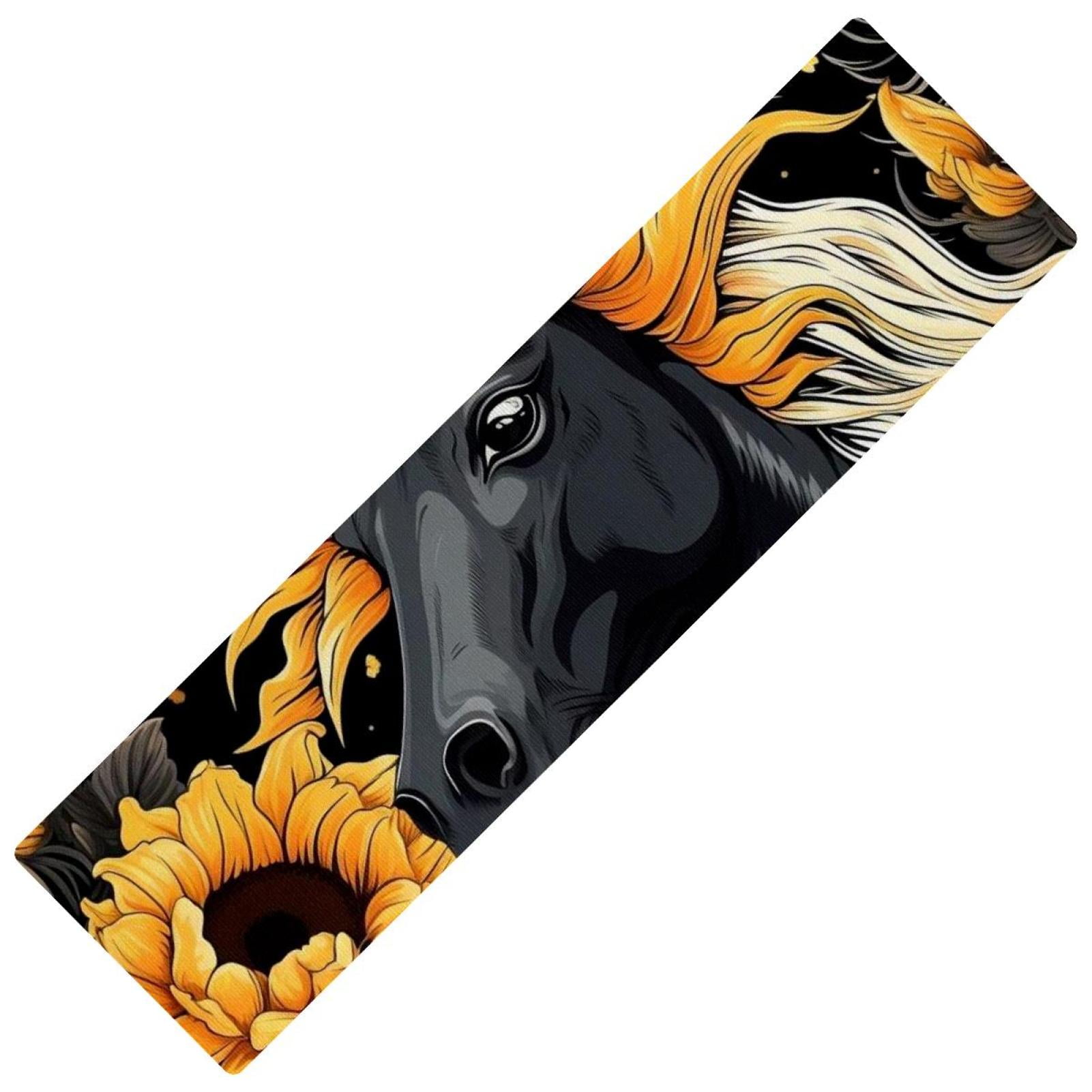 Unicorn skeleton Rubber Mat Runner Rug Kitchen Runner, Rectangular 15.7"x59" Washable Absorbent